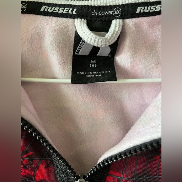 Russell Youth Red & Black Dri-Power 1/2 Zip Performance Pullover; Size M (8) - Picture 6 of 10